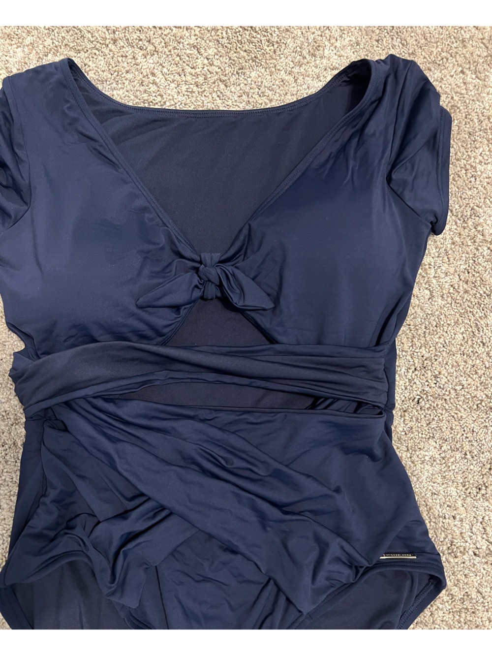 Michael Kors Navy One-Piece Swimsuit with Tie Front - Picture 4 of 5